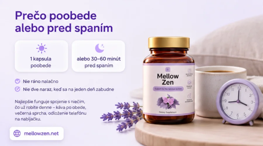 Mellow Zen — složení: extrakt z listů ginkga, zinek, vitamin B6 a B12