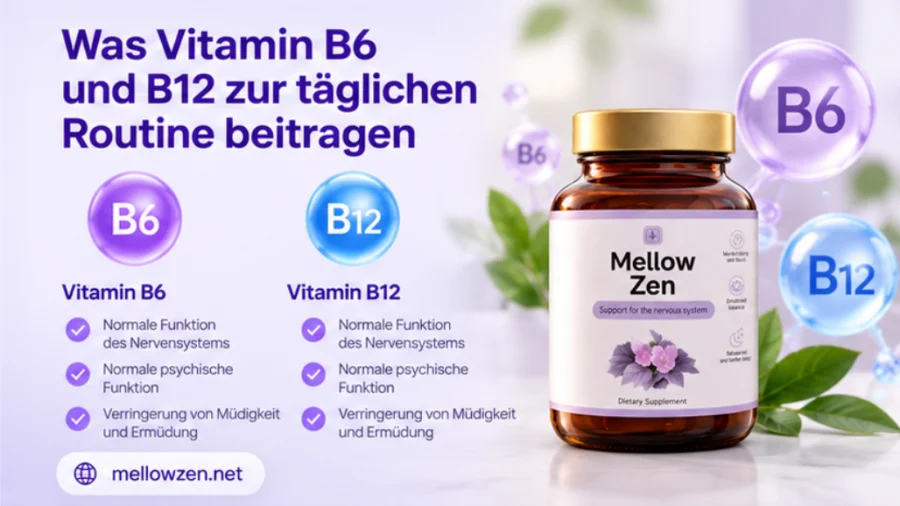Mellow Zen — složení: extrakt z listů ginkga, zinek, vitamin B6 a B12